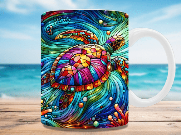 Download Colorful Stained Glass Sea Turtle Mug - Sea turtle mug Collection