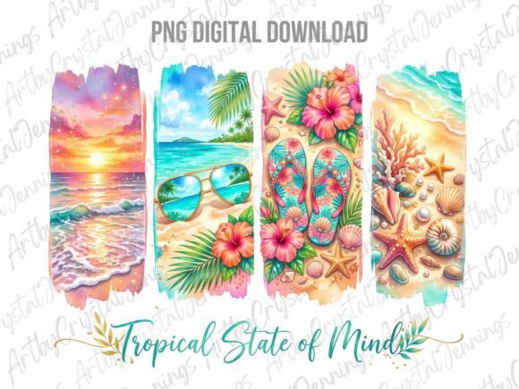 Download Floral Tropical State of Mind Beach PNG - Beach png Collection