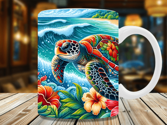 Download Tropical Hibiscus Beach Sea Turtle Mug - Sea turtle mug Collection