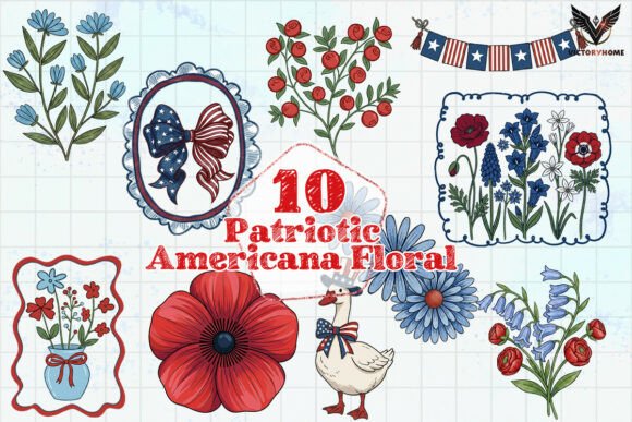 Download Patriotic Americana Floral PNG - Patriotic americana Collection