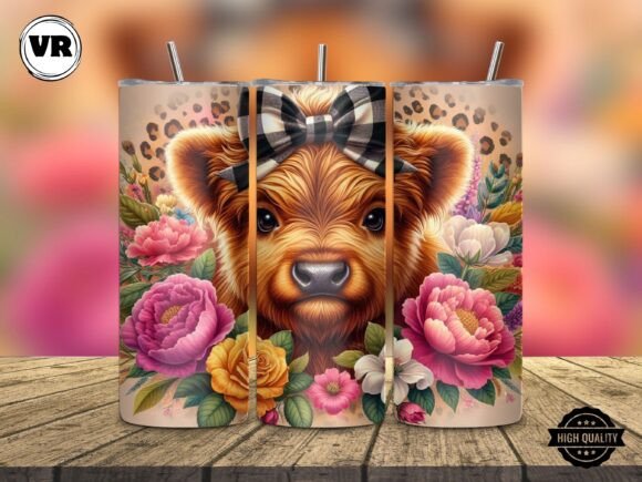 Download Leopard 20oz Highland Cow Tumbler Wrap - 20oz highland cow Collection