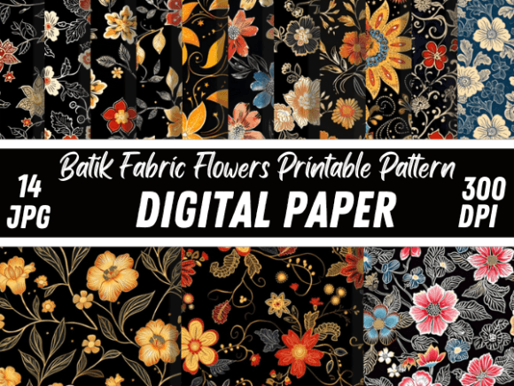 Download Batik Fabric Flowers Printable Pattern - Premium Resources