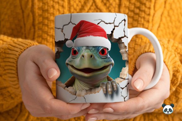 Download 3D Christmas Sea Turtle Mug Wrap - Sea turtle mug Collection