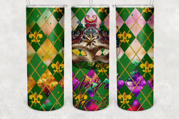 Download Mardi Gras 20 Oz Skinny Tumbler Png File - Tumbler png file Collection