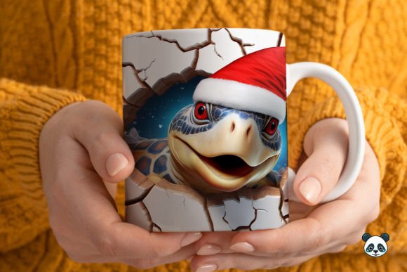 Download 3D Christmas Sea Turtle Mug Wrap 2 - Sea turtle mug Collection