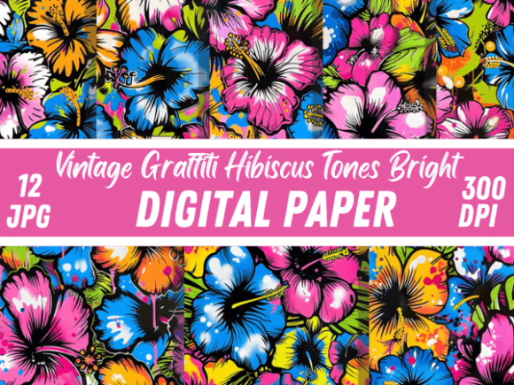 Download Graffiti Hibiscus Bright Floral Pattern - Premium Resources